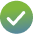Green circle with white checkmark inside.