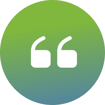 Quotation marks on green and blue gradient.